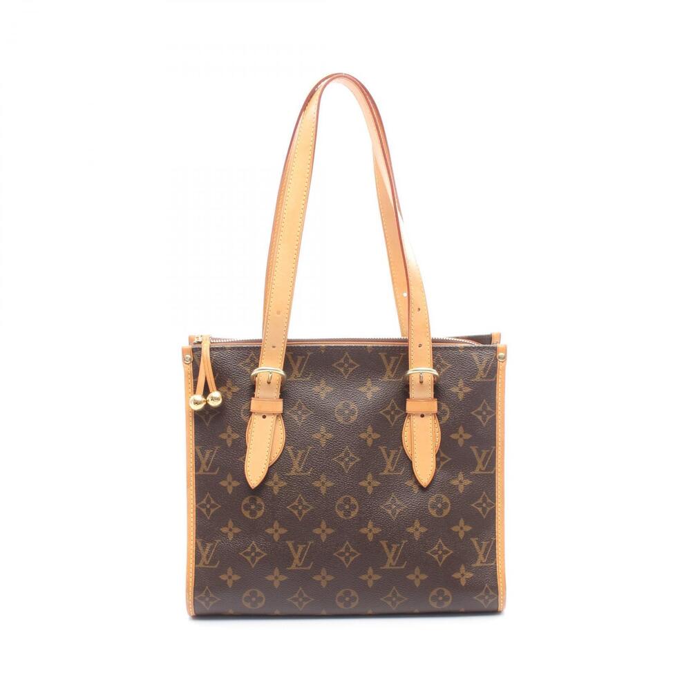 Louis Vuitton Popincourt Monogram Tote Bag Canvas Leather Brown